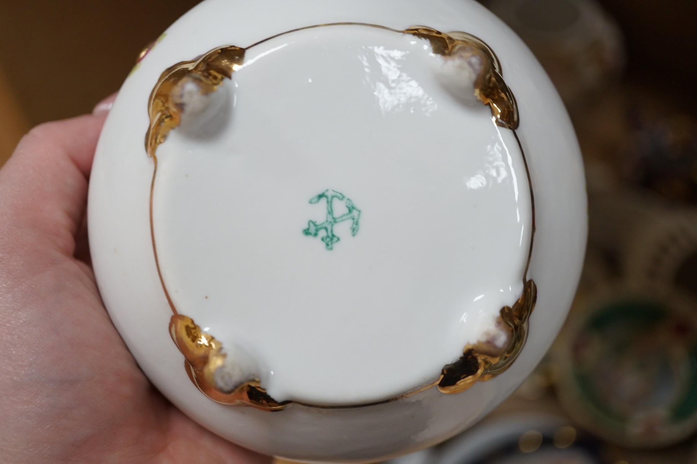 A quantity of porcelain including Worcester, Doulton, Sitzendorf etc.